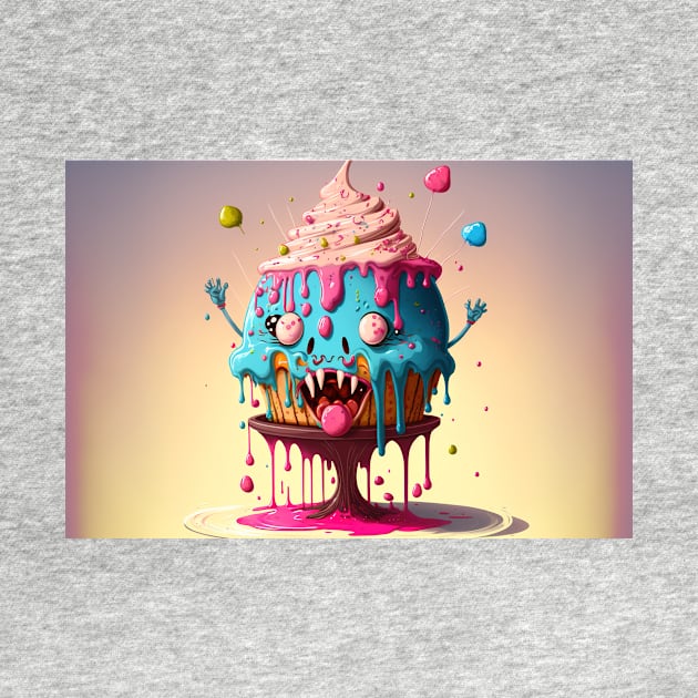 Cake Caricature - January 1st - Yearlong Psychedelic Cute Cakes Collection - Birthday Party - Delicious Dripping Paint, Bright Colors, and Big Adorable Smiles by JensenArtCo